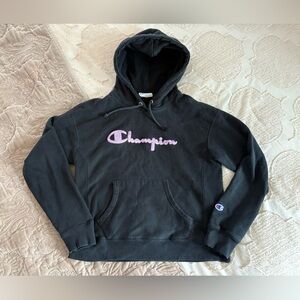 Women’s Champion Hoodie Sweatshirt Size S Black Pink